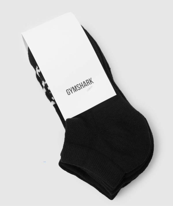 Panske Ponozky Gymshark Trainer 3pk Čierne | BW5429063